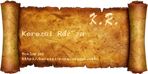 Kerezsi Róza névjegykártya